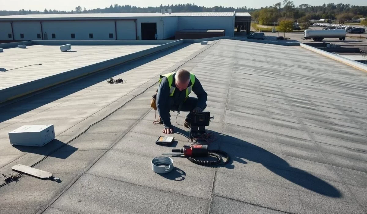 Flat commercial roof inspection in Midland Texas